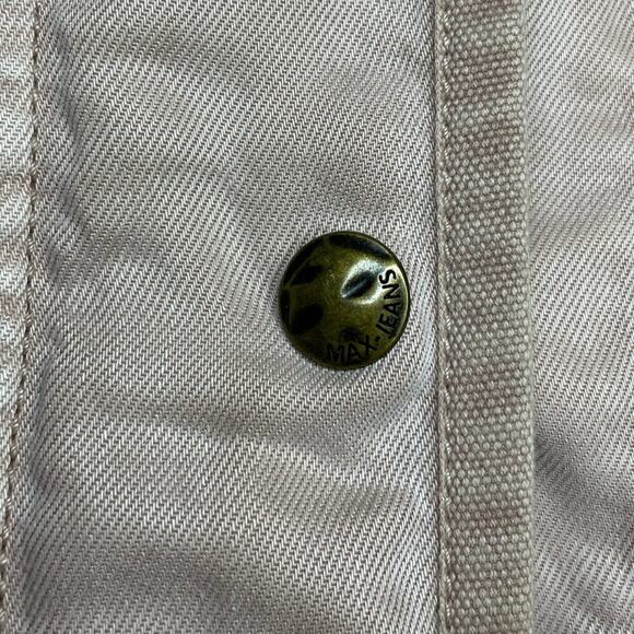 Max Jeans Utility Lightweight Eyelet Pockets Jacket Full Zip Pink Beige Size XS - Picture 8 of 11